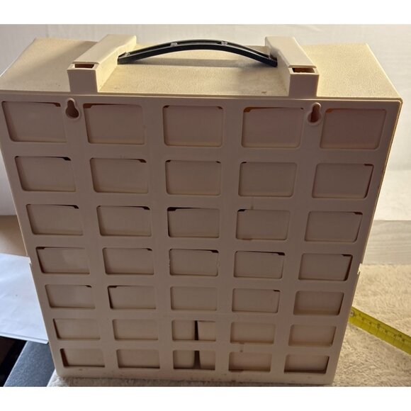 Vtg 24 Drawer Plastic Storage Organizer 2 Large Bottom Drawers Beige Multi Use - Picture 12 of 14